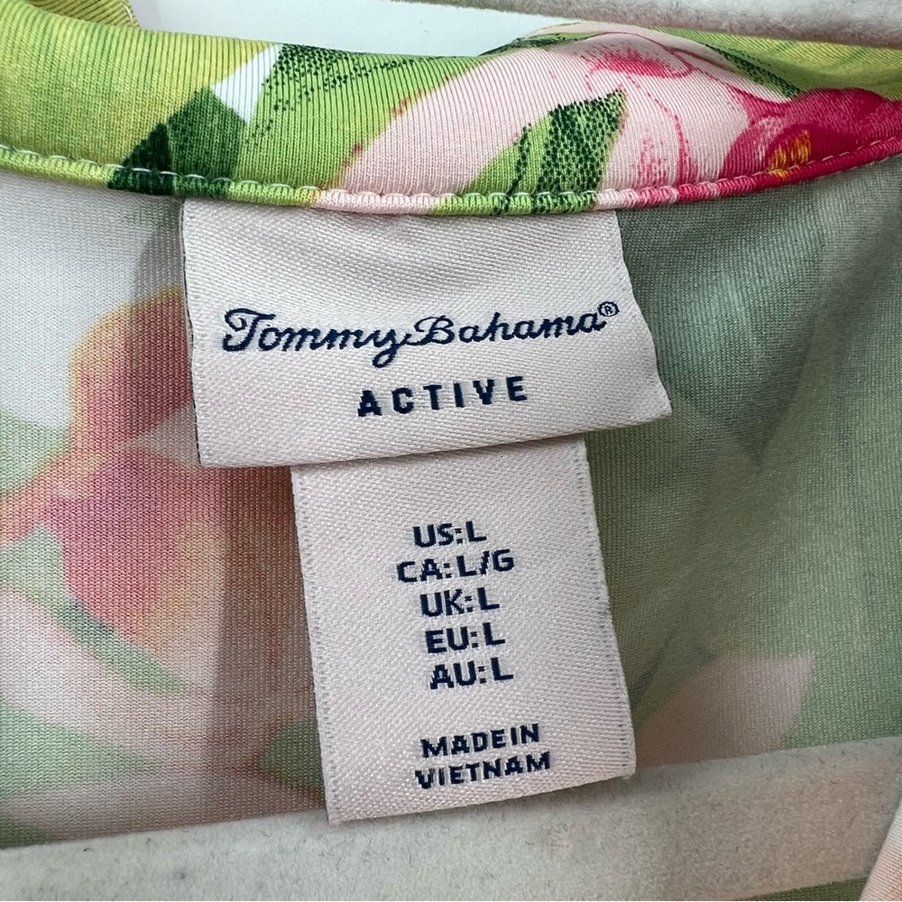 Tommy Bahama Active Quarter Zip Mock Neck Tropical Tank Top size Large - Picture 5 of 7